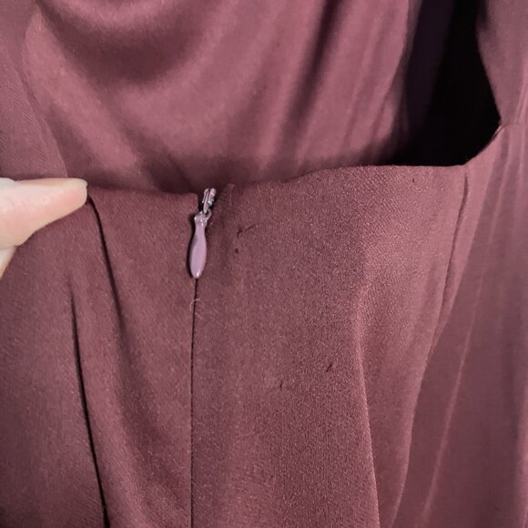 Lulus Jumpsuit Womens L Illustrious Charm Burgundy Cap Sleeve Cutout New/Defects - Picture 11 of 16